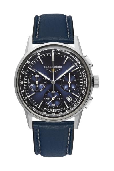 Bauhaus Aviation Herrenuhr Quarz Chronograph mit Lederarmband